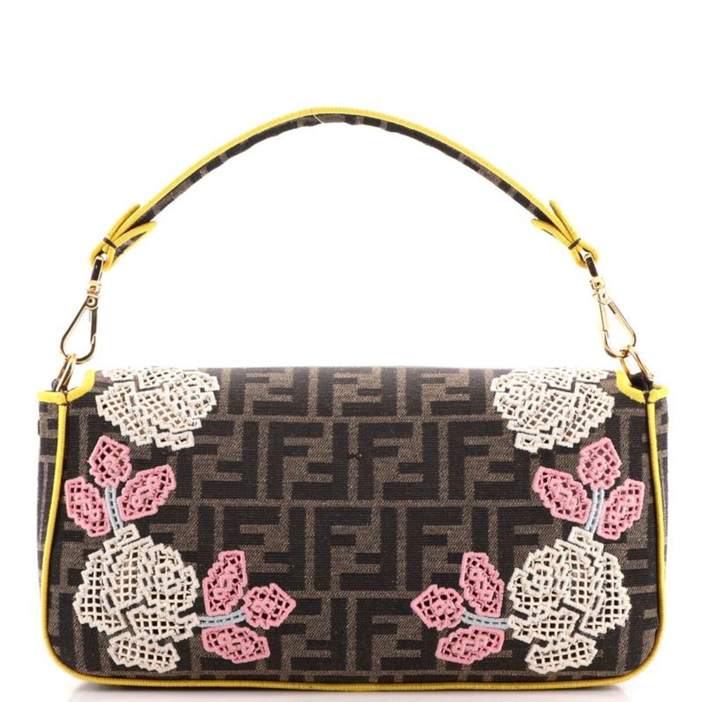 Fendi Baguette NM Bag Embroidered Zucca Canvas Medium Brown, Print - Picture 3 of 6